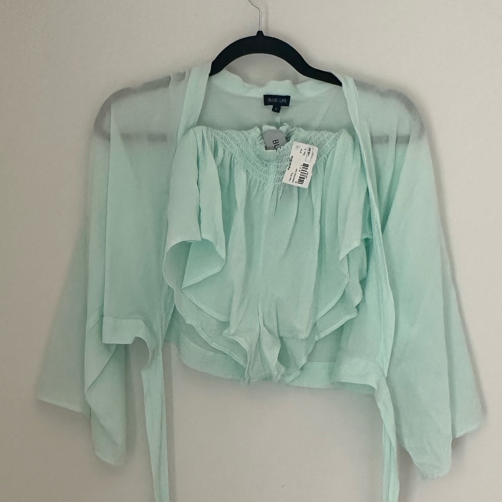 Blue Life matching set in blue green size small and extra small